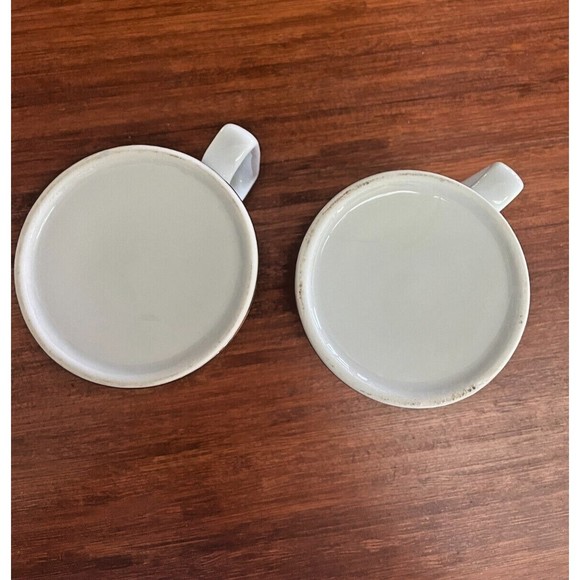 Norman Rockwell Vintage Coffee Mugs Cups Set of 2 White W/ Gold Trim - Picture 8 of 8